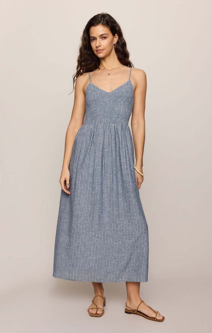 Dresses Romy Striped Linen Maxi Dress True Navy