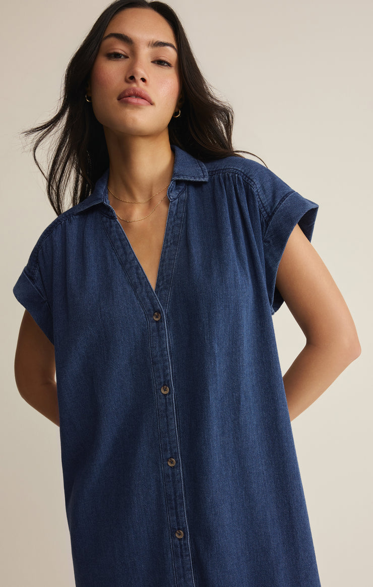 Dresses Shellbound Twill Dress Twilight Blue