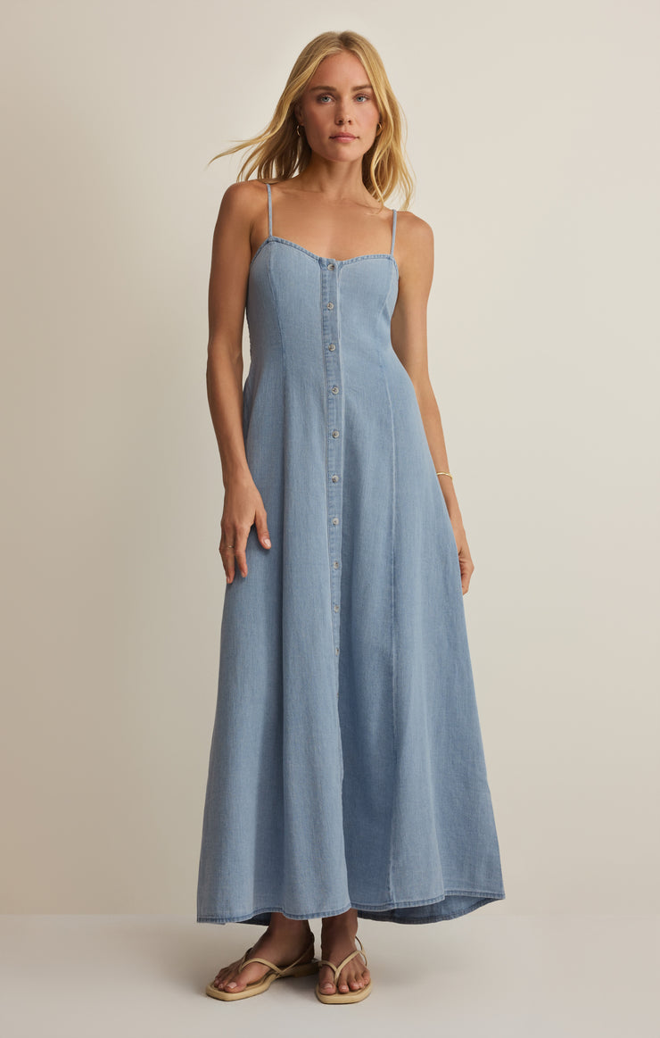 Angel Eyes Chambray Midi Dress Z SUPPLY Angel Eyes Chambray Midi Dress Z SUPPLY