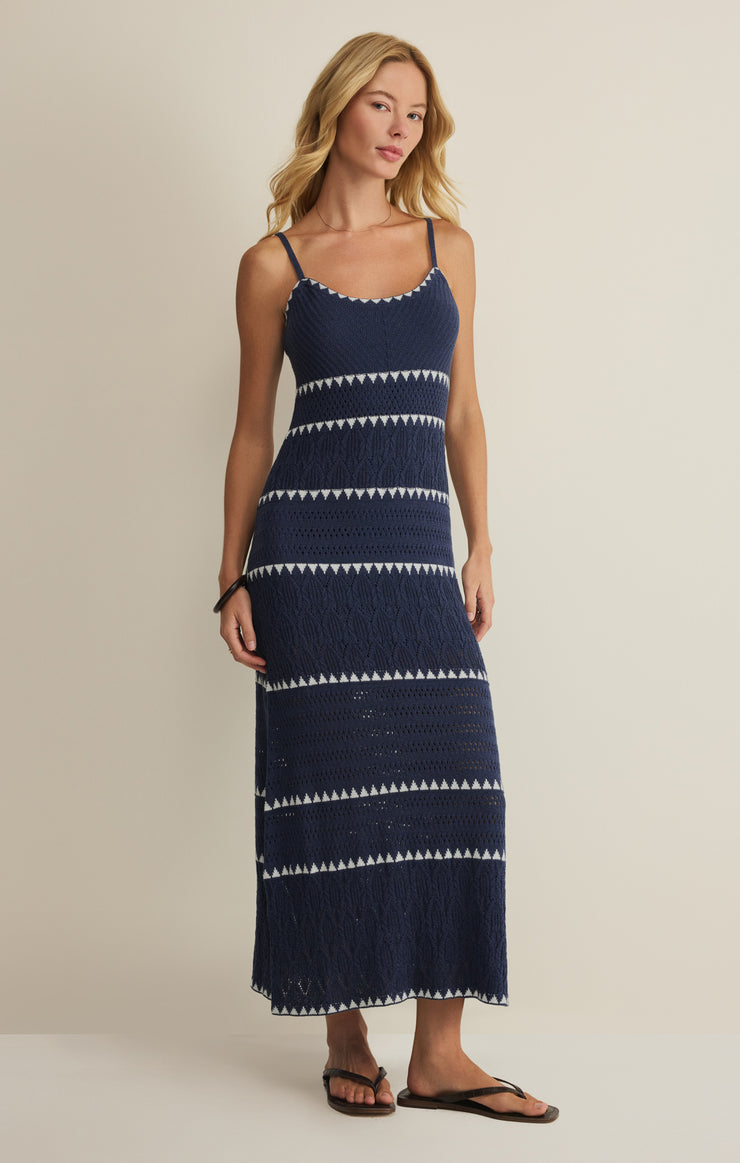 Dresses Catamaran Striped Midi Dress Twilight Blue
