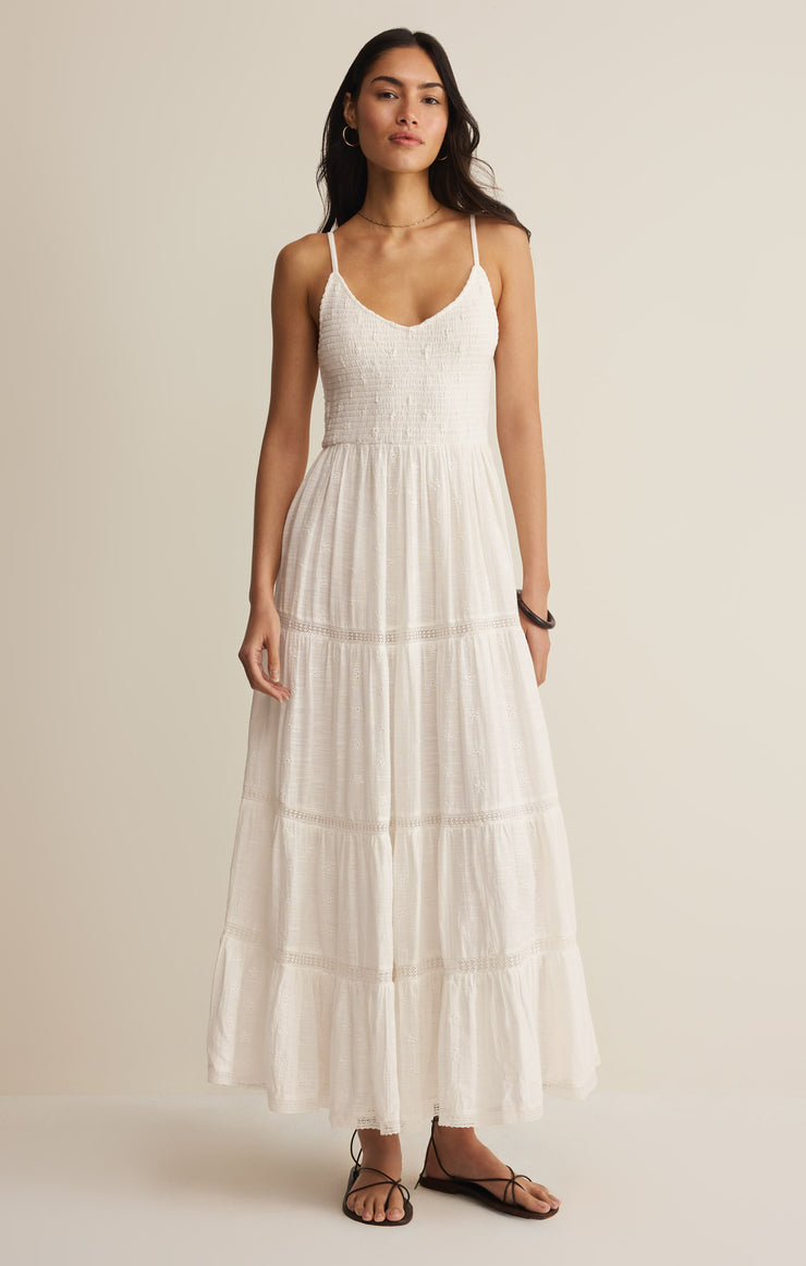 Z SUPPLY Women's Behati Eyelet Midi Dress, Marina, 100% Cotton