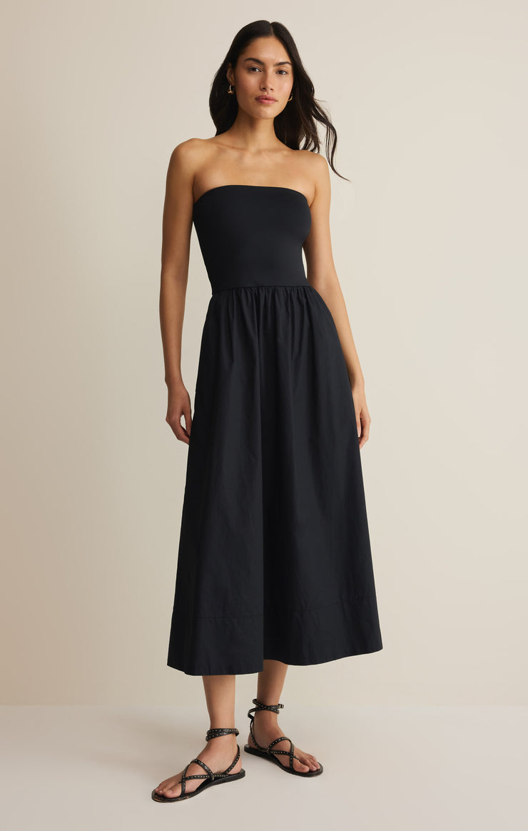 Z Supply Women's Sunsought Strapless Midi Dress, Lychee Z Supply Women's Sunsought Strapless Midi Dress, Lychee