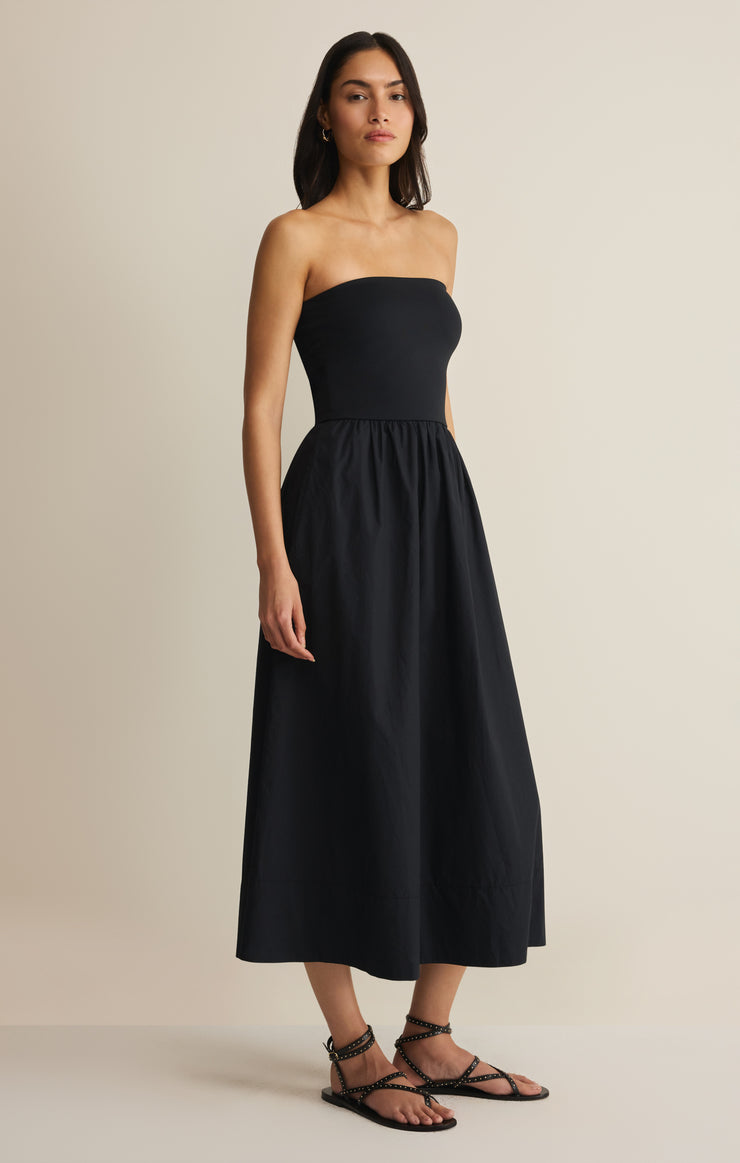 Z Supply Women's Sunsought Strapless Midi Dress, Lychee Z Supply Women's Sunsought Strapless Midi Dress, Lychee