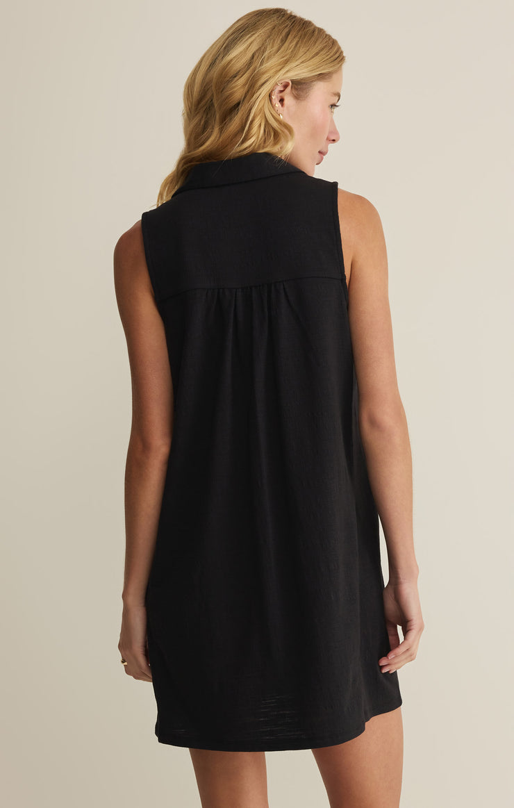 black sleeveless shirt dress Boden Women's Honor Short Jersey Shirt Dress in Black main image 0