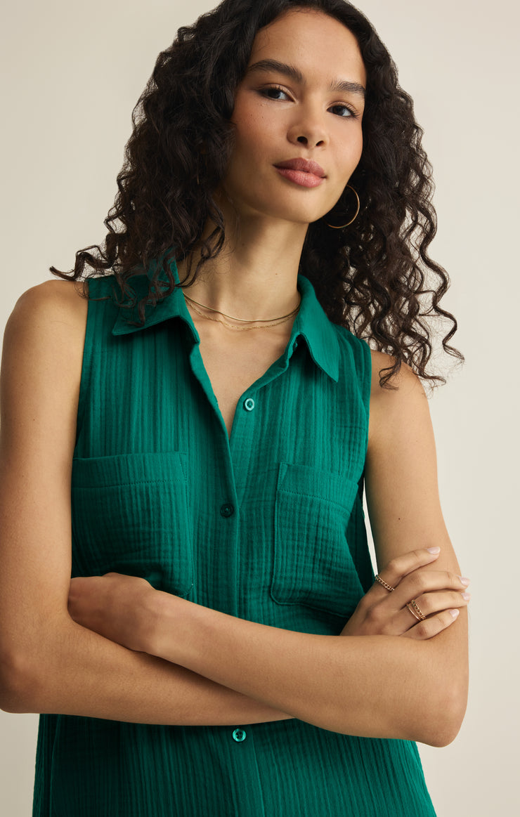 Dresses New Light Crinkle Mini Dress Rainforest