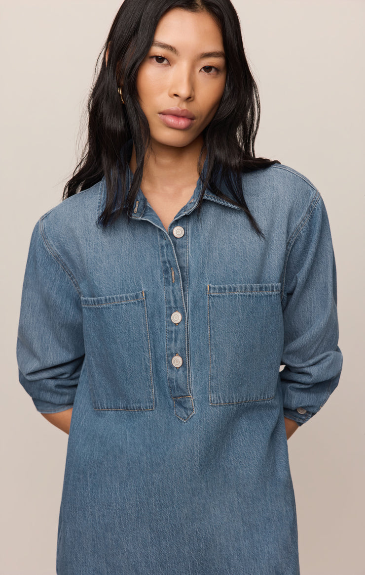 Z SUPPLY Women's Lucie Denim Shirt Dress, Dreamstate