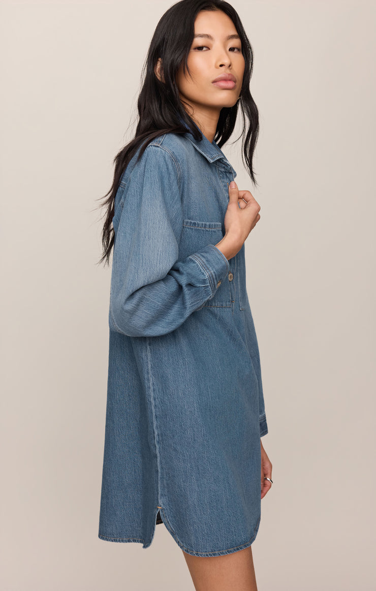 Z SUPPLY Women's Lucie Denim Shirt Dress, Dreamstate