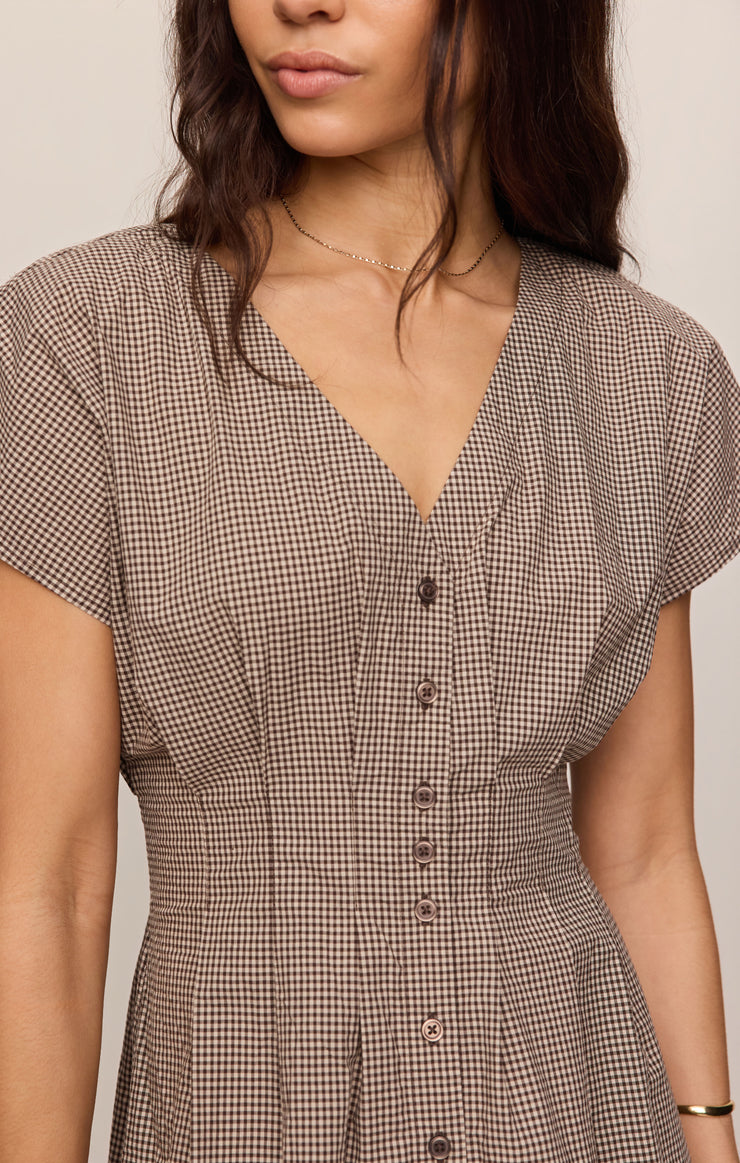Dresses Sanna Gingham Maxi Dress Dark Chocolate