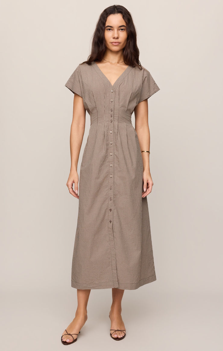 Dresses Sanna Gingham Maxi Dress Dark Chocolate