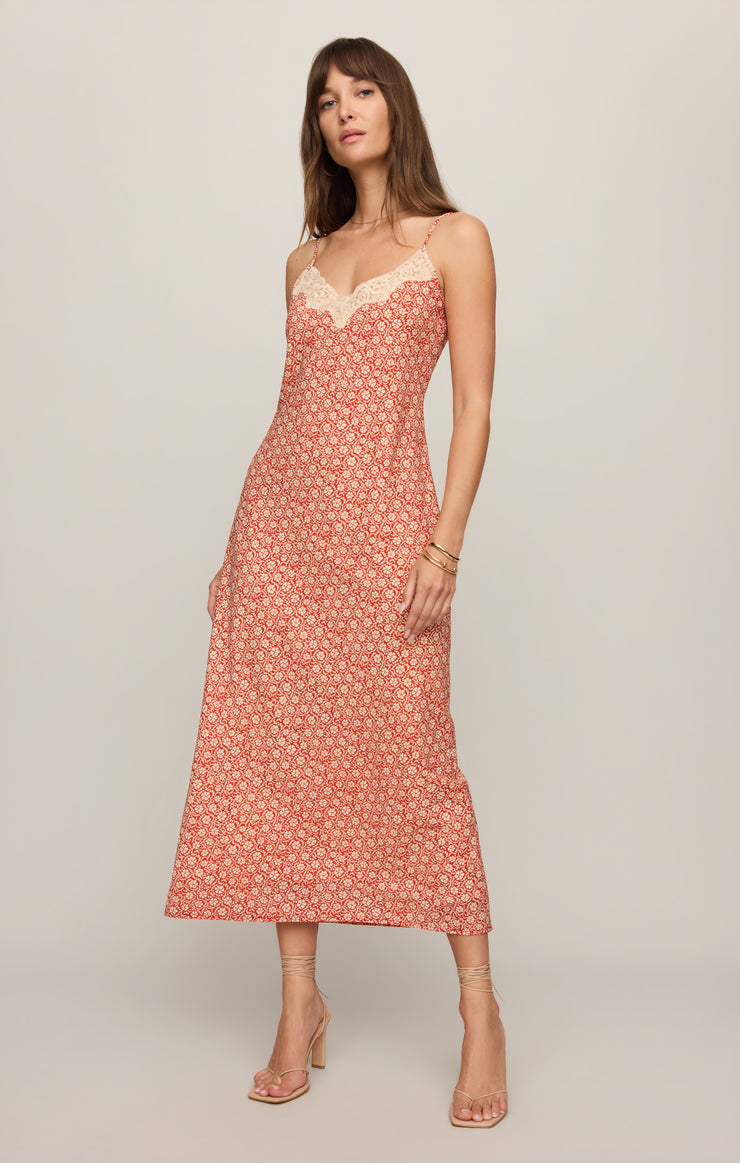 Dresses Emela Iris Floral Midi Dress Chili Pepper