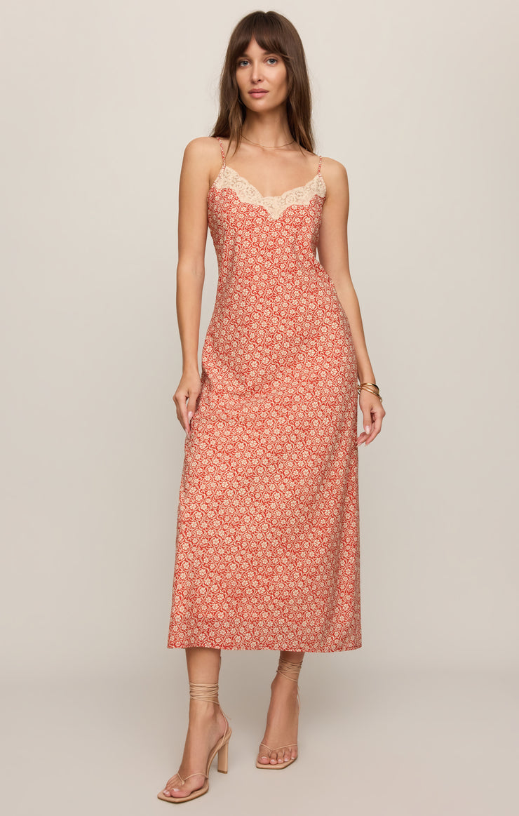 Dresses Emela Iris Floral Midi Dress Chili Pepper
