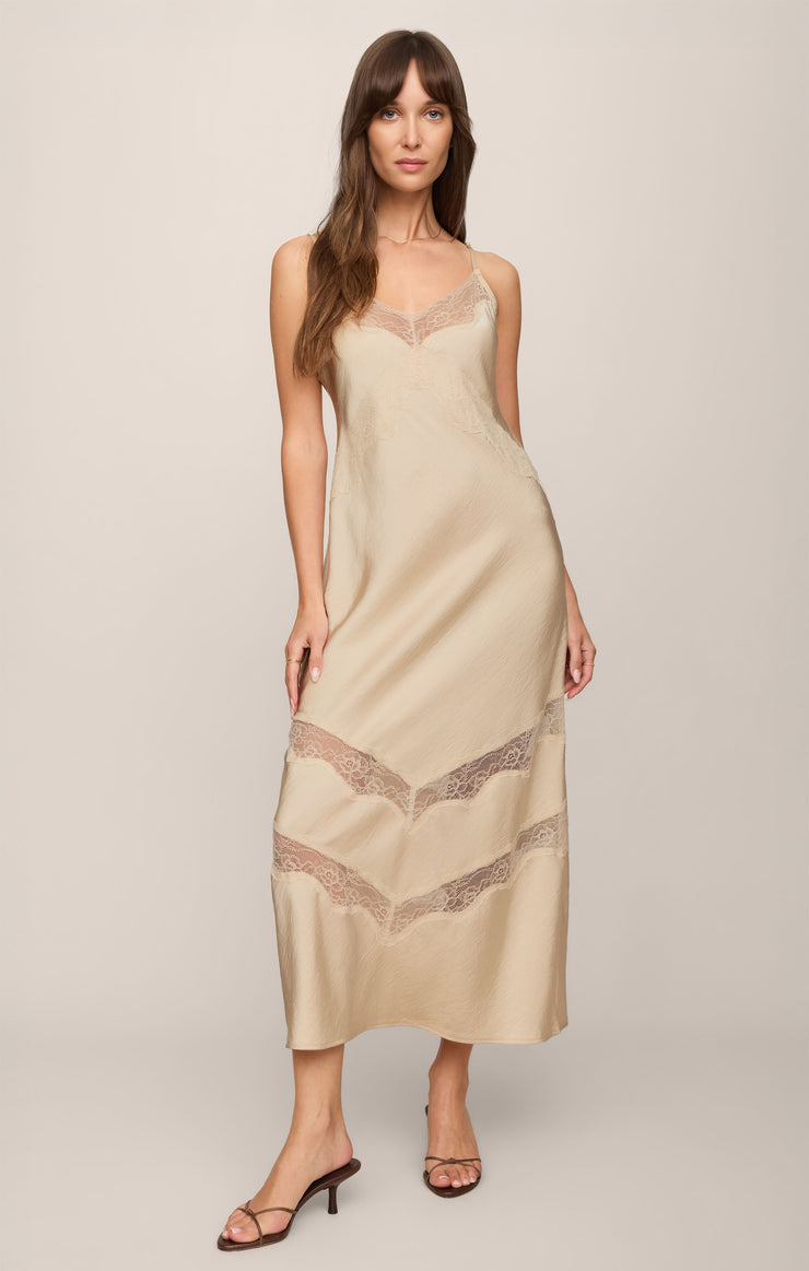 Dresses Bruna Lace Inset Midi Dress Chalk