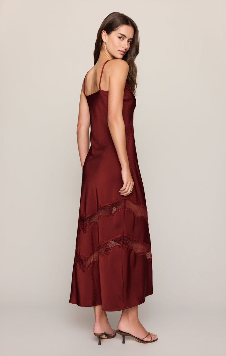 Dresses Bruna Lace Inset Midi Dress Velvet Rouge
