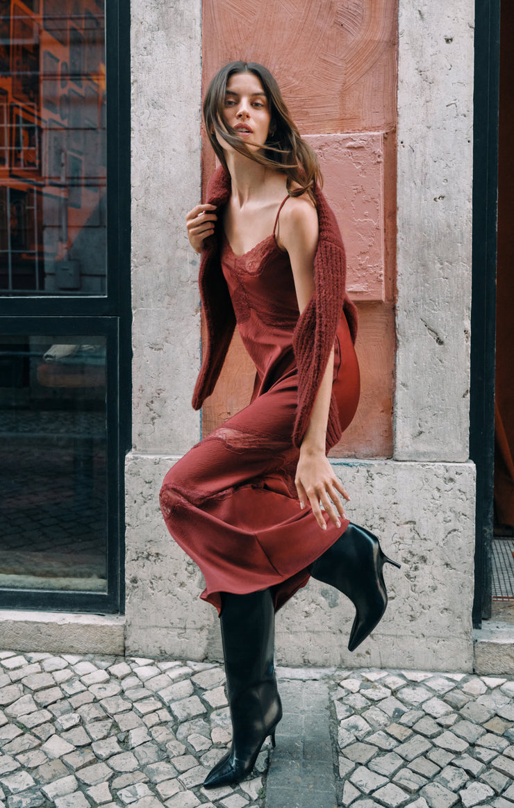 Bruna Lace Inset Midi Dress