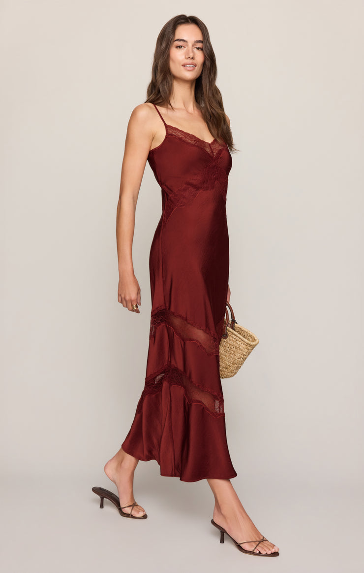 Dresses Bruna Lace Inset Midi Dress Velvet Rouge