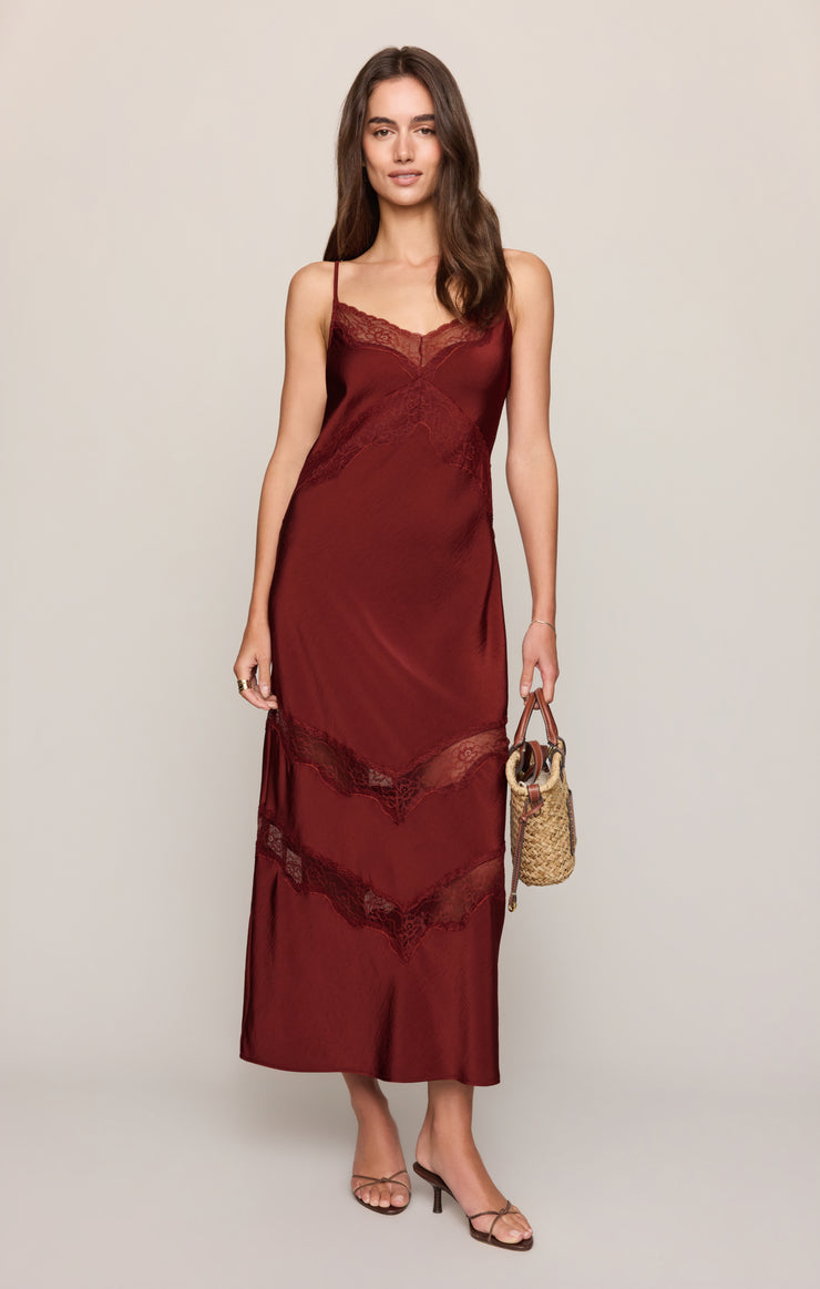 Dresses Bruna Lace Inset Midi Dress Velvet Rouge