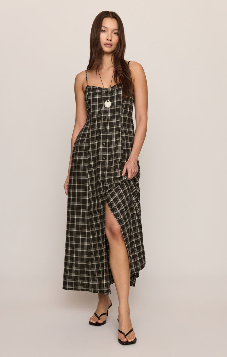 Angel Eyes Plaid Maxi Dress