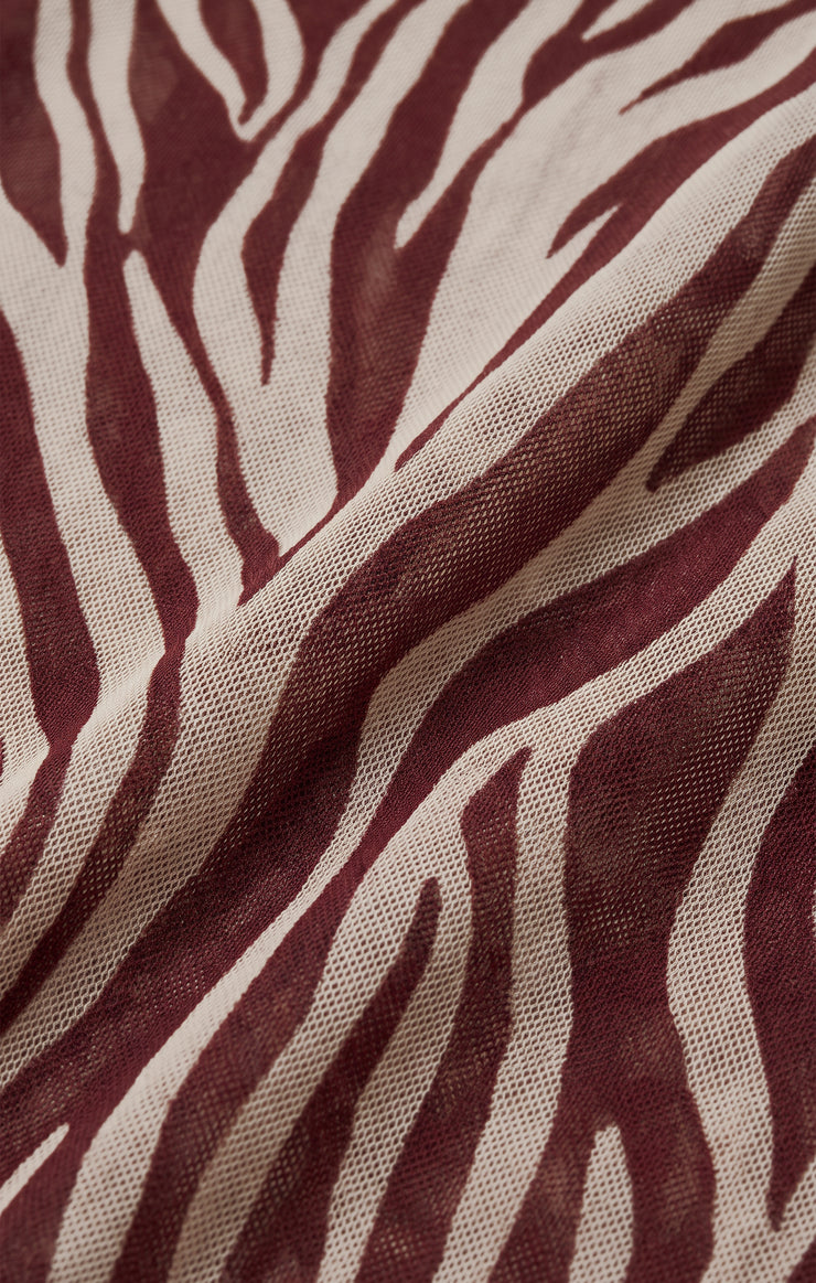 Dresses Sevilla Zebra Mesh Midi Dress Velvet Rouge