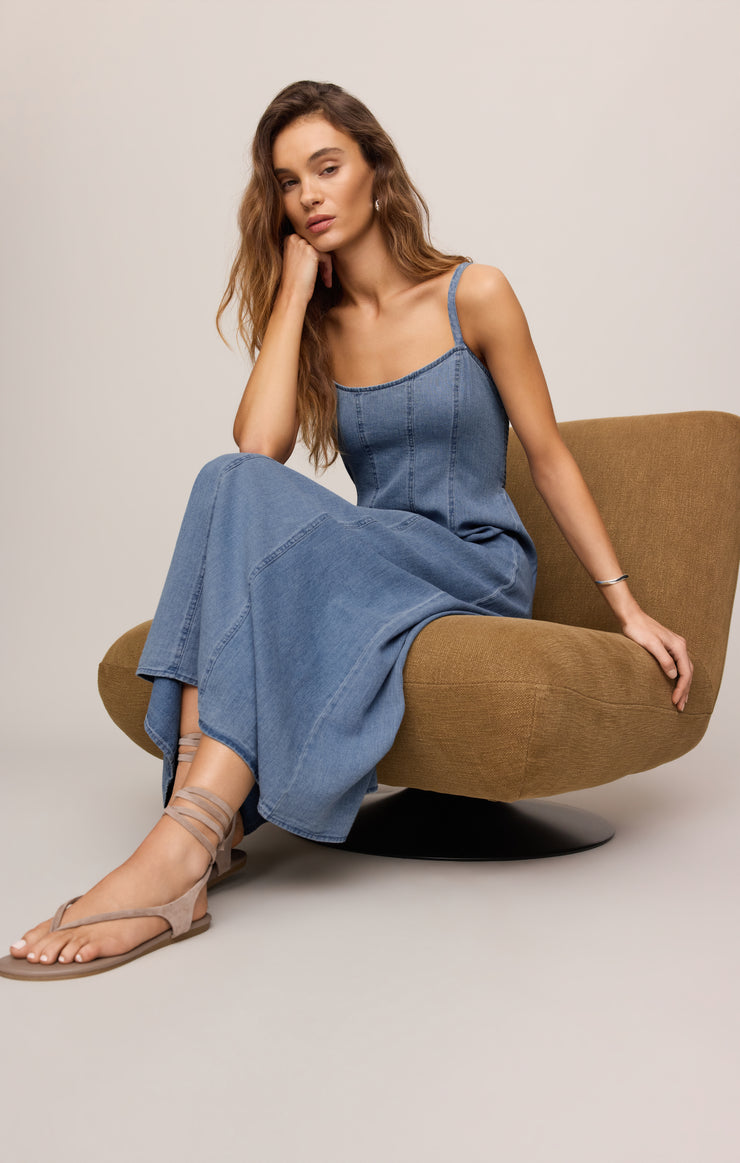 Dresses Leonora Denim Midi Dress Classic Indigo