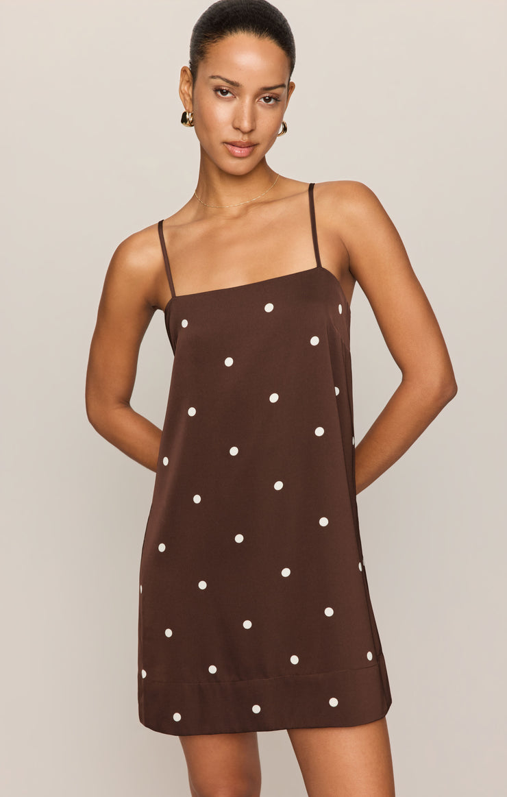 Dresses Maude Satin Dot Mini Dress Chocolate Cherry