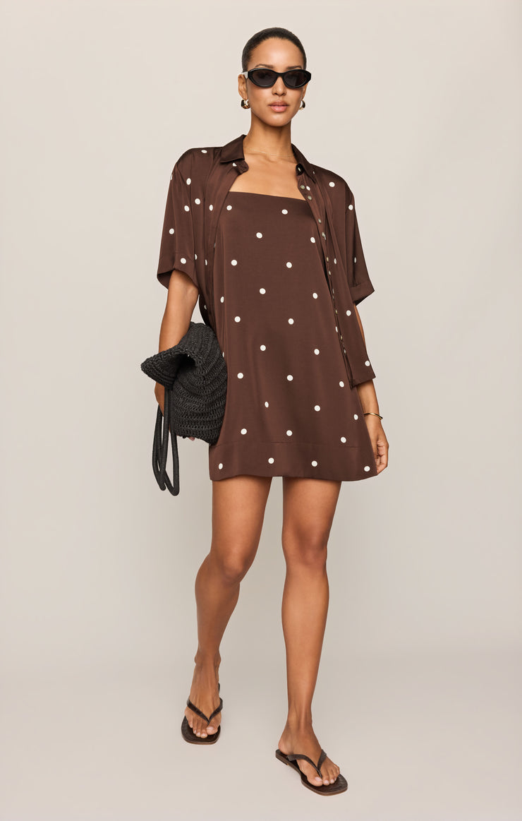 Dresses Maude Satin Dot Mini Dress Chocolate Cherry