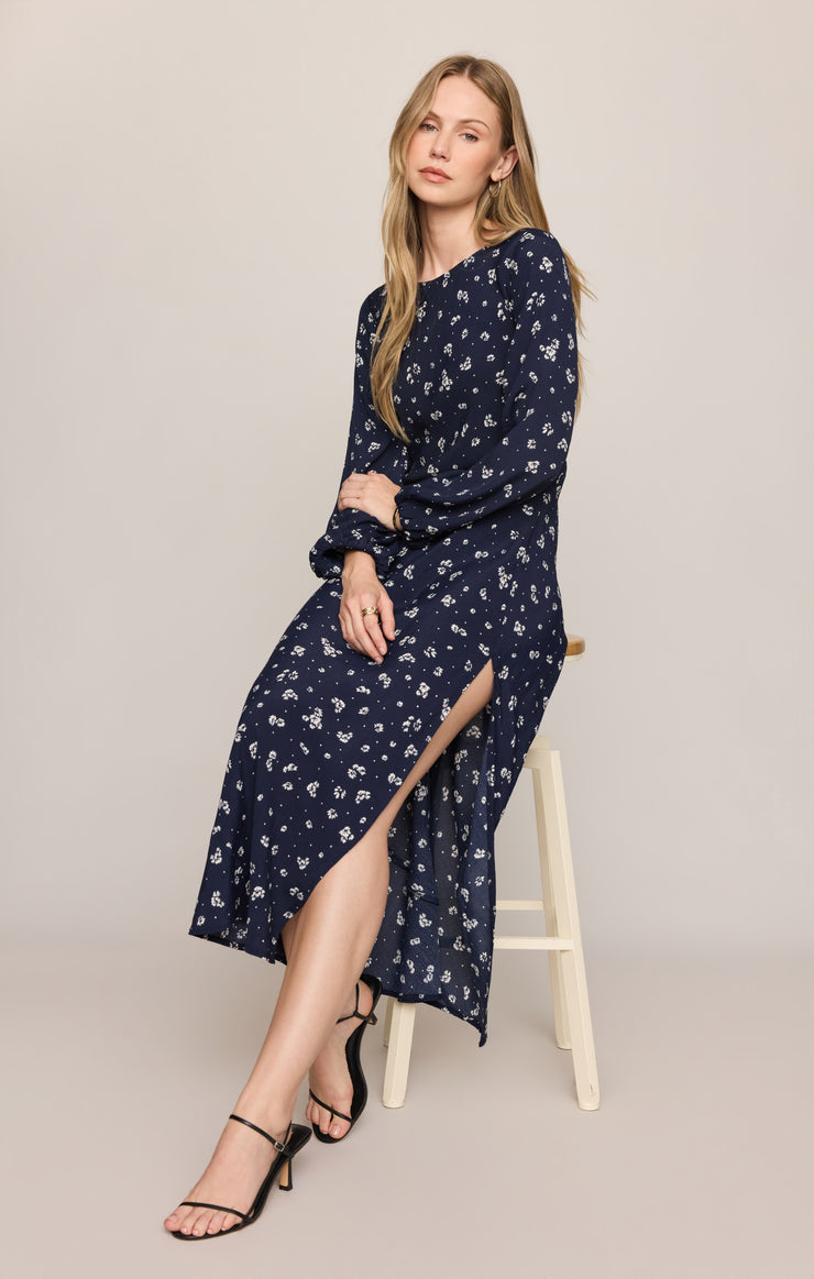 Dresses Midnight Tansy Floral Midi Dress Oxford Blue