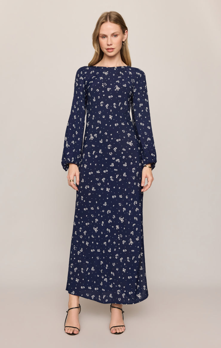 Dresses Midnight Tansy Floral Midi Dress Oxford Blue