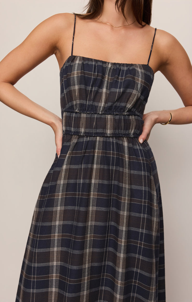 Dresses Evermore Plaid Flannel Midi Dress Eclipse