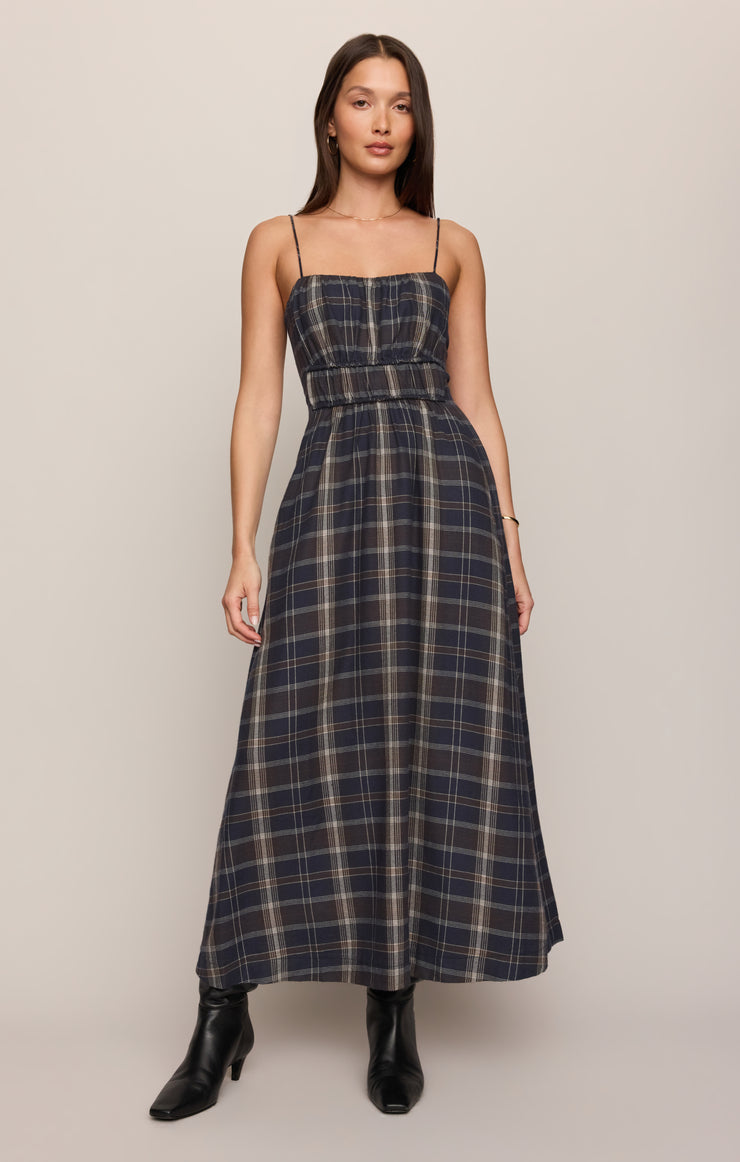 Dresses Evermore Plaid Flannel Midi Dress Eclipse