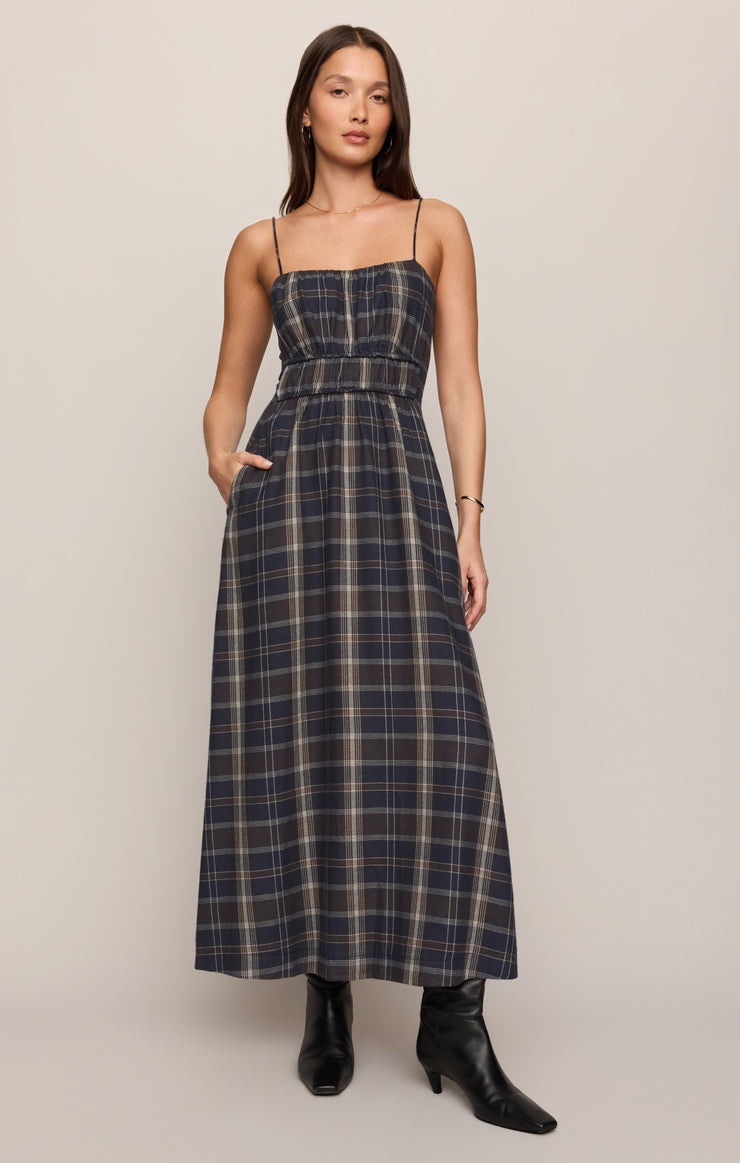 Dresses Evermore Plaid Flannel Midi Dress Eclipse