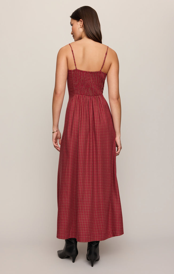 Dresses Evermore Plaid Flannel Midi Dress Red Dahlia