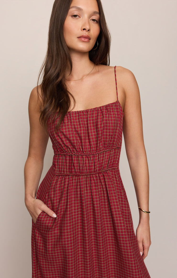 Dresses Evermore Plaid Flannel Midi Dress Red Dahlia