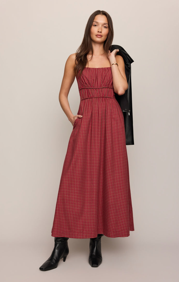 Dresses Evermore Plaid Flannel Midi Dress Red Dahlia