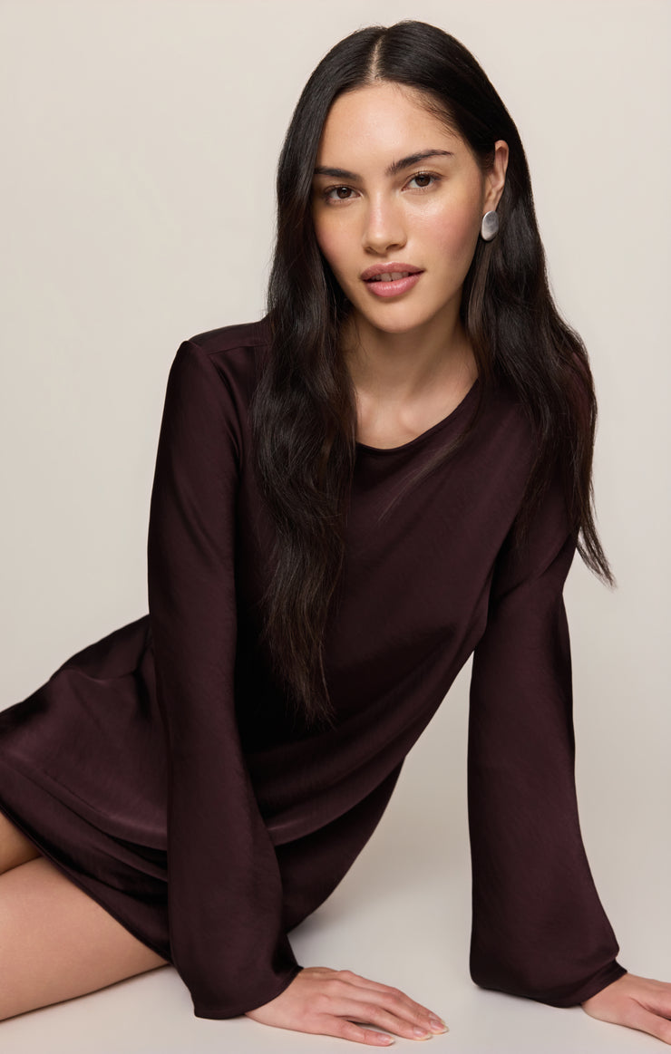Dresses Fiora Satin Mini Dress Berry Noir