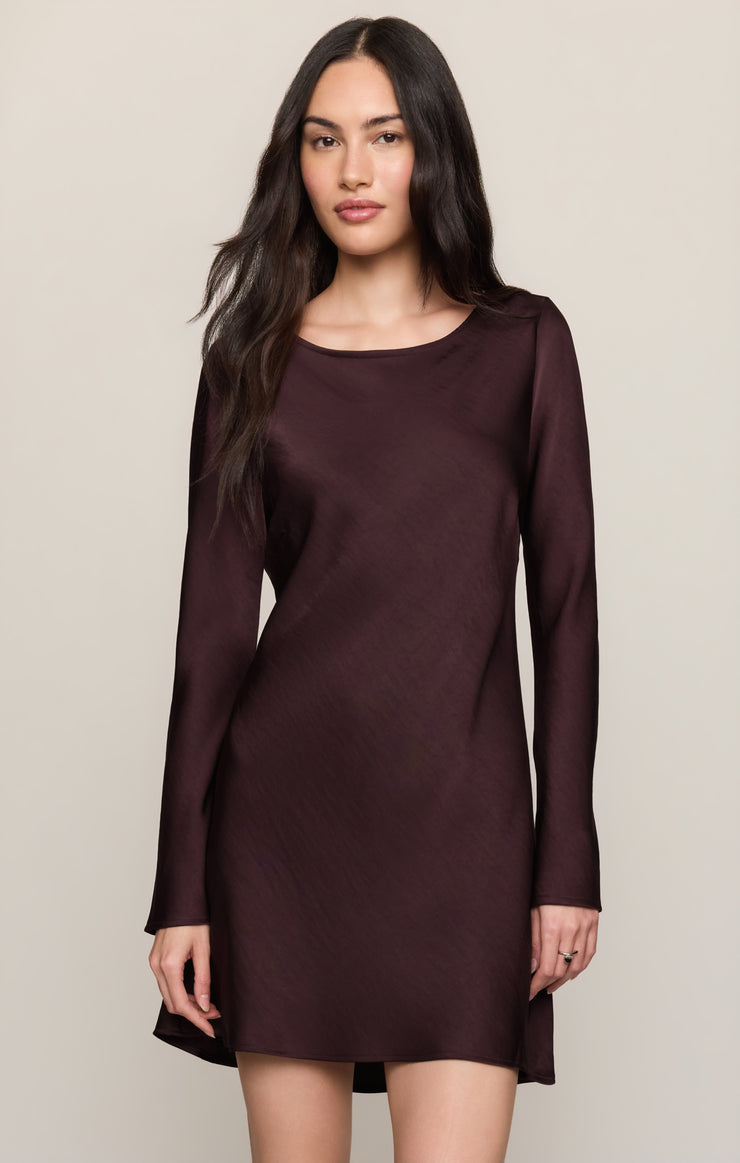 Dresses Fiora Satin Mini Dress Berry Noir