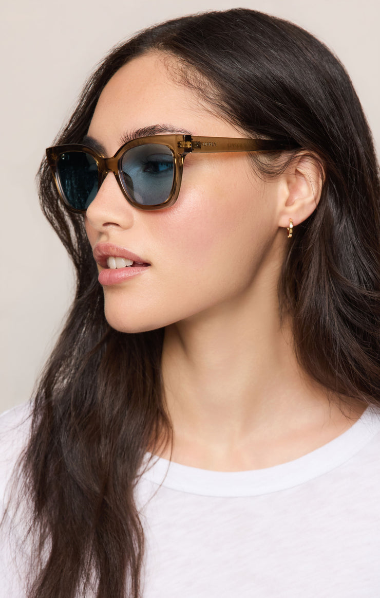 Accessories - Sunglasses High Tide Polarized Sunglasses Hazel - Lt. Blue Polarized