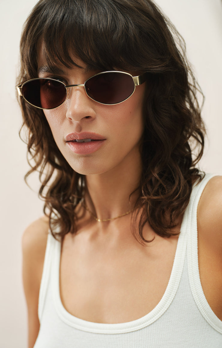 Accessories - Sunglasses Palisades Polarized Sunglasses Satin Gold - Brown
