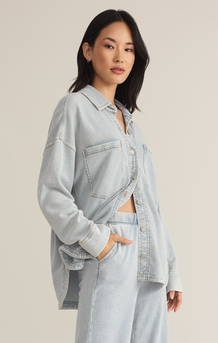 Jackets All Day Knit Denim Jacket All Day Knit Denim Jacket