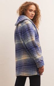 JacketsHastings Sherpa Plaid Coat Sapphire Blue