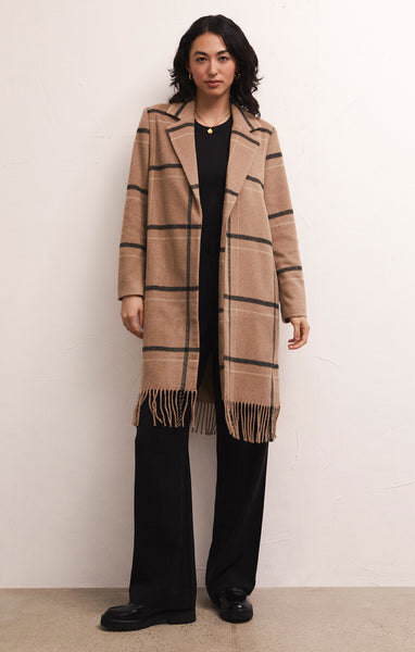 Ynez Fringed Plaid Coat – Z SUPPLY