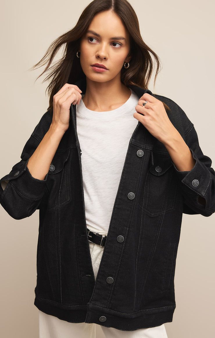 Jackets Miles Denim Jacket Black Sand