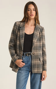 JacketsKingston Relaxed Plaid Blazer Earthen Grey