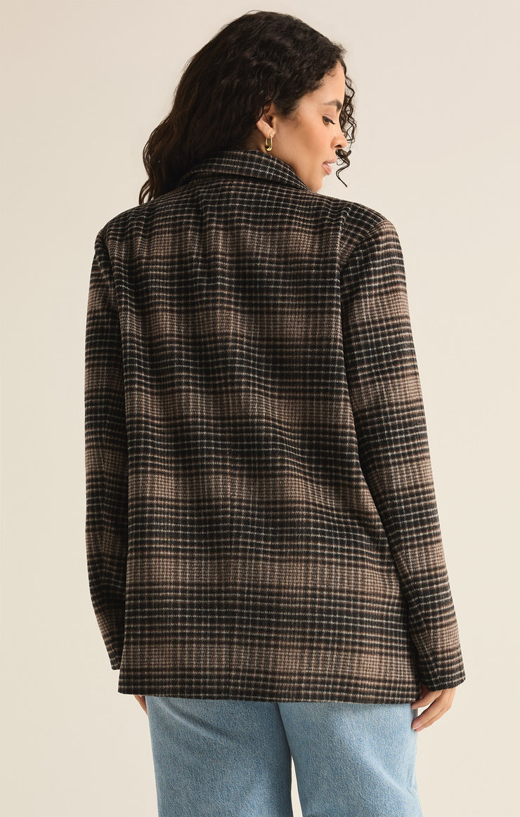 Jackets Kingston Relaxed Plaid Blazer Latte