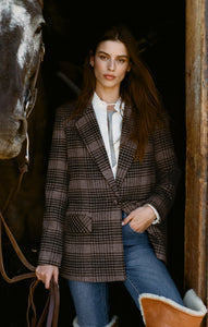 JacketsKingston Relaxed Plaid Blazer Latte