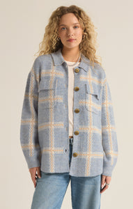 JacketsTyler Plaid Sweater Jacket Light Denim