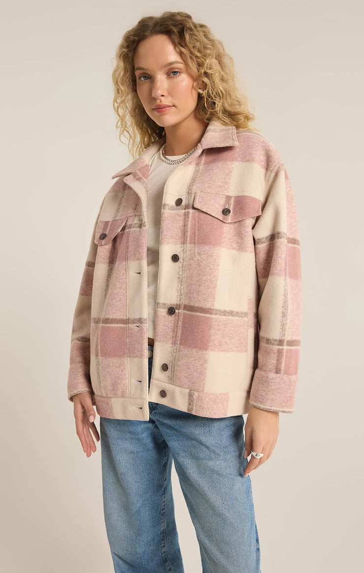 Jackets Preston Knit Plaid Jacket Sea Salt