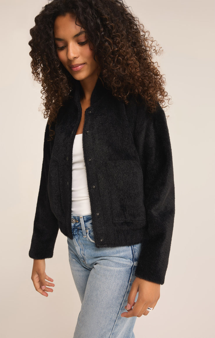 Jackets Lex Sweater Knit Bomber Jacket Black