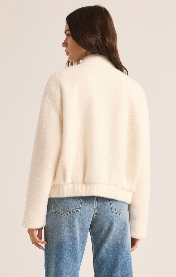 Jackets Lex Sweater Knit Bomber Jacket Sea Salt