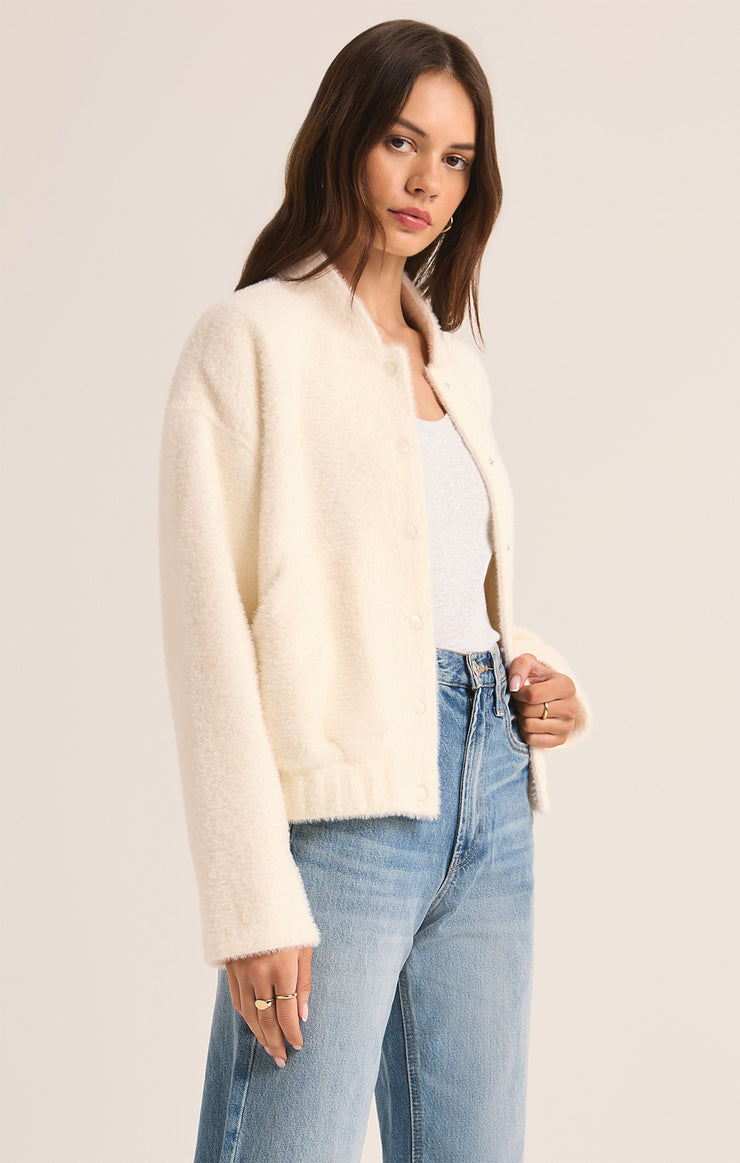 Jackets Lex Sweater Knit Bomber Jacket Sea Salt