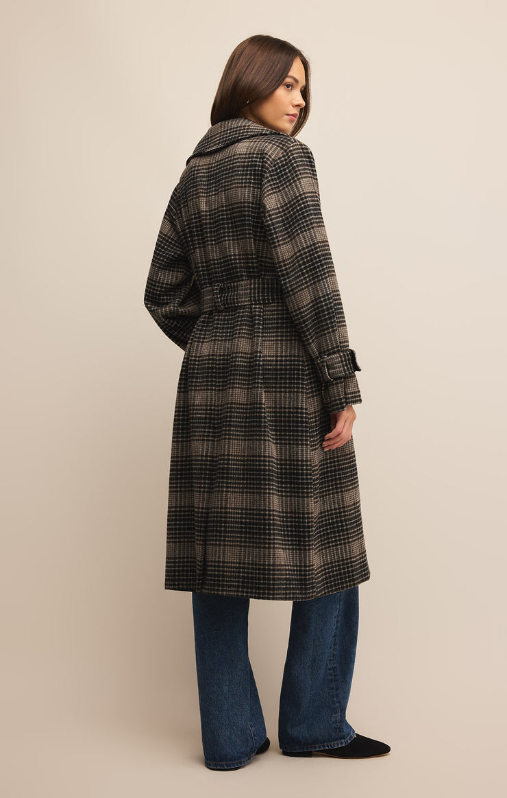 Jackets Jackie Plaid Trench Latte